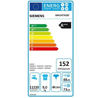 SIEMENS WM14T761BY spotřeba energie